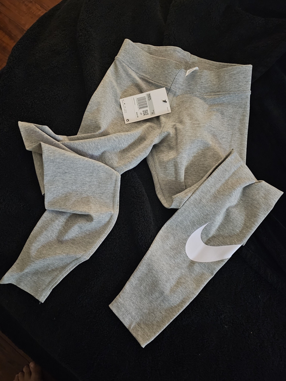 Nike Kids Grey Leggings with White Swoosh
